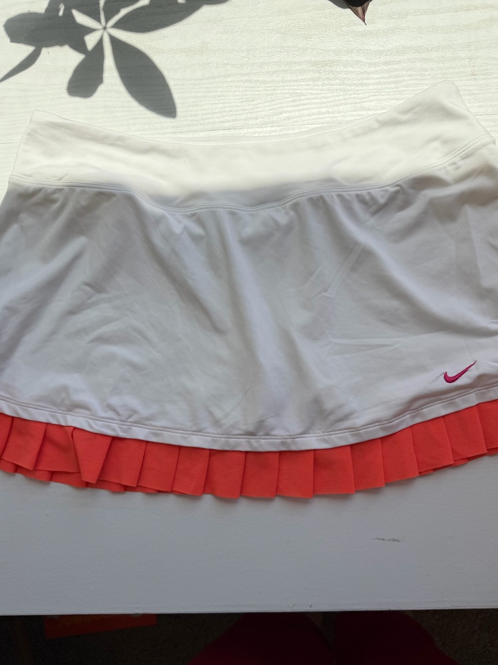 Nike White Tennis Skirt Orange Pleats L